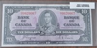 1937 $10 CAD Banknote King George HT Prefix