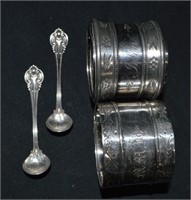 Sterling Silver Napkin Holders & Salt Spoons