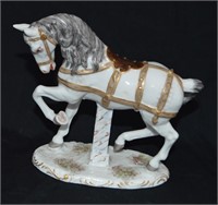 Antique Meissen Style Horse Figurine