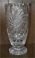 Leaded Crystal Pinwheel Vase 10"