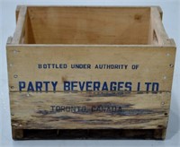 Vtg Party Beverages Wood Crate