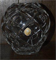 Vtg Leaded Crystal Vase 6"