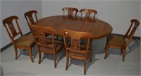 Dining Table & 7 Pineapple Back Chairs