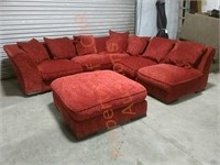 Red Upholstered Sectional
