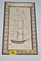 Framed Sailboat - signed Joan Bryant
