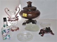 Vintage Glassware, Treys, and Pin boxes
