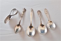 (5) Sterling Souvenir & Baby Spoons