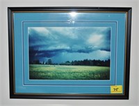Framed Photography of Field with Storm in
