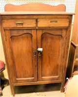 Lot #104 Early Walnut Pie Safe with two drawers