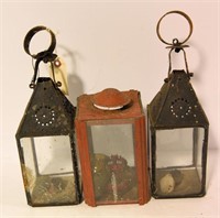 Lot #83 (3) Primitive lanterns