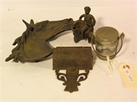 Lot #80 Cast iron wall mount match safe, The