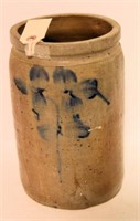 Lot #68A One gallon blue and gray decorated