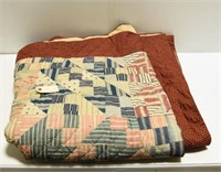 Lot #44 Antique hand sewn patchwork quilt