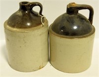 Lot #6 (2) primitive stoneware half gallon