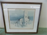 "St Marys Church 1820" Print Sign Ltd Ed B Johnson