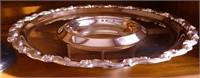 Silver Plated Lazy Susan & Covered SP Bowl/Pyrex