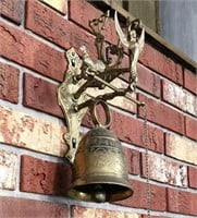 Brass Bell w Angel & Latin Words