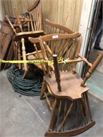 Lot of chairs - dining, plastic, and wood folding