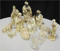 Hand Painted Nativity Set, Largest is 12" Tall