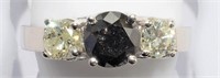 #46 14K White Gold Black & White Diamond Ring