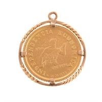 A Bolivia 7 Grs. Oro Puro Coin Pendant
