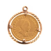 A Bolivia 3.5 Grs. Oro Puro Gold Coin Pendant