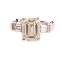 A Lady's 4.78ct. Emerald Cut Diamond Ring