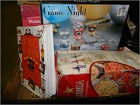GAME NIGHT, ANTIQUES BOOK, RUBBERMAID TRAY