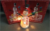 Pair of Winter Wonder Snowman Lamp
