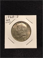 1968-D Kennedy Half Dollar 40% Silver