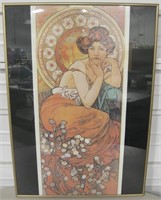 Framed Art Nouveau Print - 20" x 28"