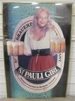 Framed St. Pauli Girl Beer Poster - Model Signed