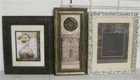 Lot Of 3 Frames / Decor - Largest Is 16.5" x 20.5"