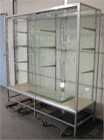 Large Glass Display Case w/ Sliding Front Doors