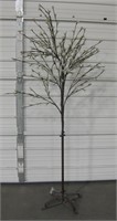 74" Tall Decorative Metal Tree w/ Plastic Blossoms