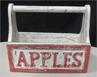 Wood Carved APPLES Box 12" X 6" X 10"