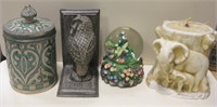 Candle, Owl, Globe & Cannister