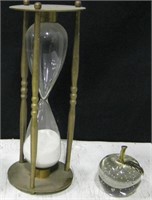 Vintage Brass Hour Glass & Paper Weight
