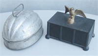 Vintage Cast Iron Eagle Box & Tin Mold