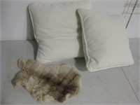 Lot Of Two Pillows And Hide