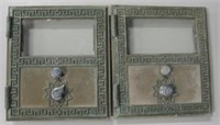 Set of 2 vintage Brass Mailbox Faces 5.5" X 6.25"