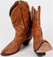 Vintage Tony Lama Leather Western Cowboy Boots 13R