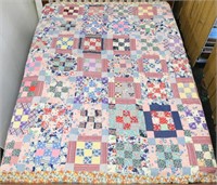 All-Cotton Hand Crafted Quilt-Made in 1950's