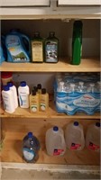 Cleaning supplies and water
