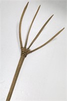 Primitive English Wood Four-Tine Hay Fork