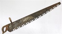 Antique One Man Wide Back Lance Tooth Crosscut Saw