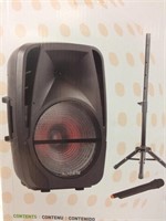 AudioVerse 15" BT Speaker with Tripod Stand &