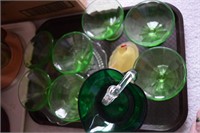 Lot of Depression and Misc. Green Glassware,