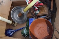 Misc. Lot-Handmade Pottery, Candle Holders,
