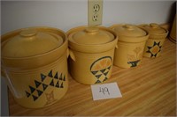 Set of Pottery Canisters